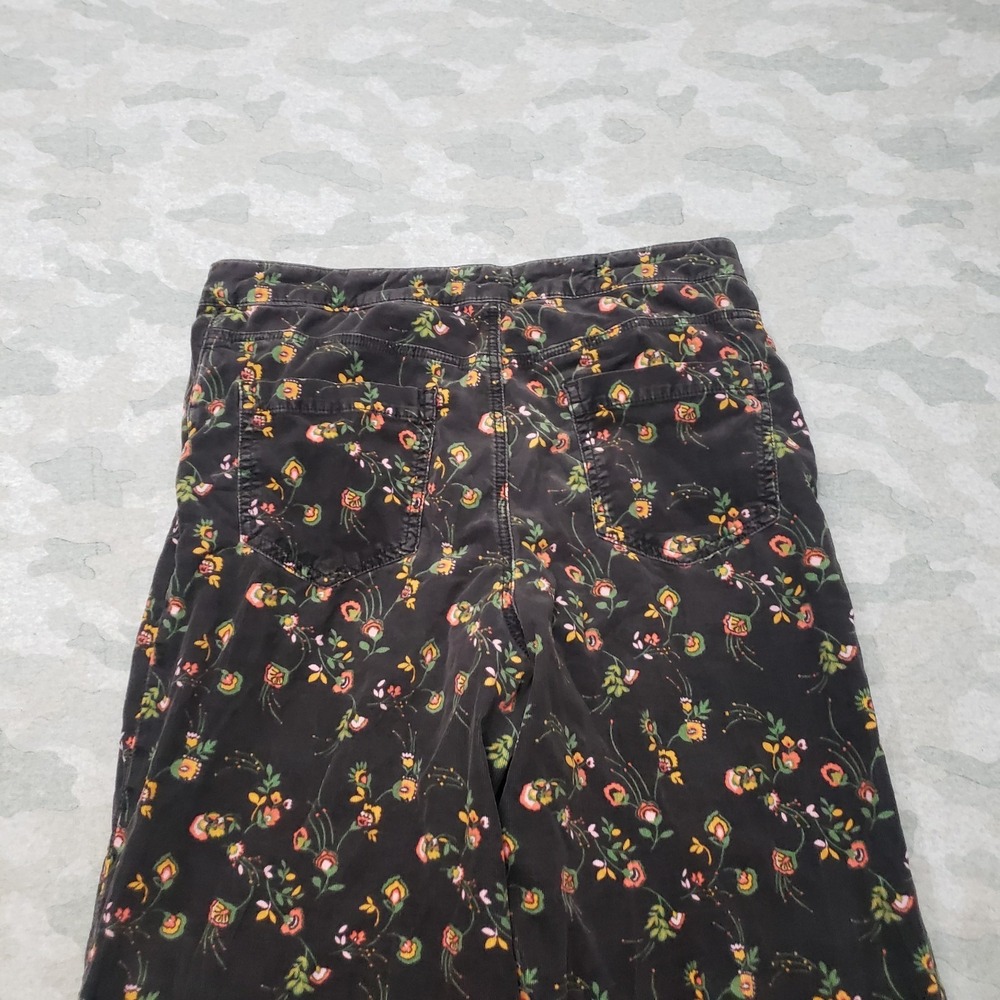 Pilcro And The Letter Press Pants Womens 31 Black Corduroy Floral Wide Leg - Picture 9 of 10
